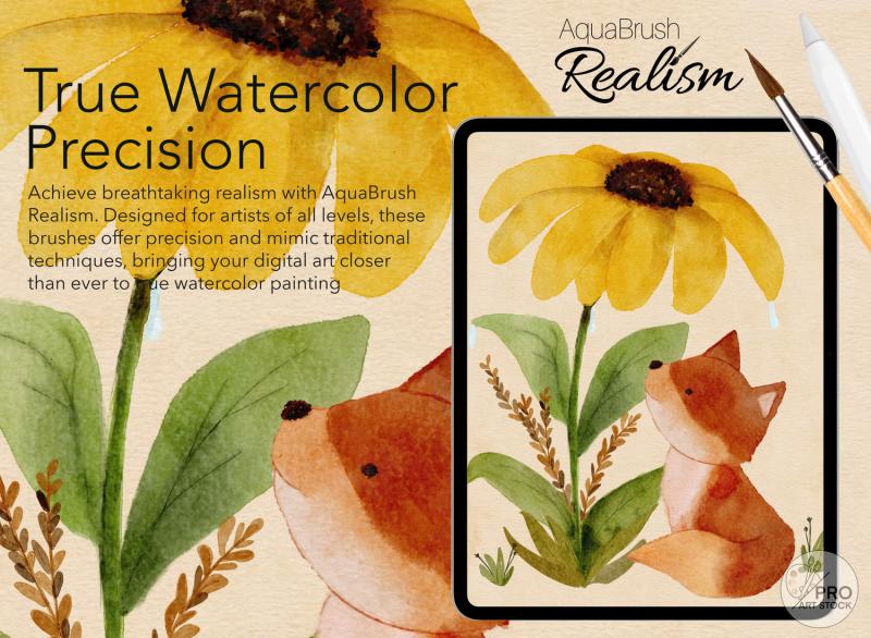 Realistic Watercolor Brushes for Procreate AquaBrush Realism