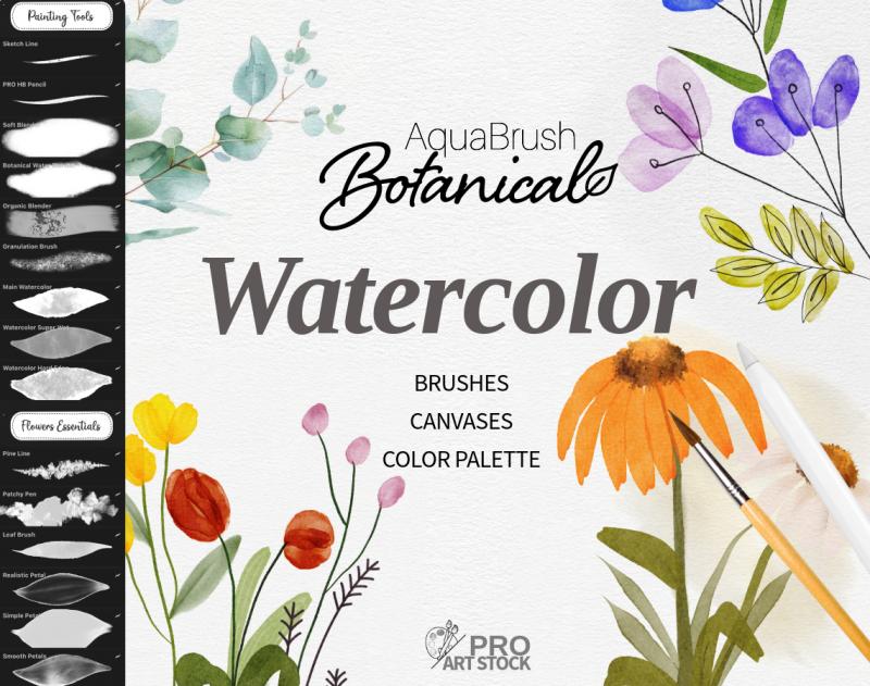 AquaBrush Botanical Edition for Procreate Watercolor Brushes