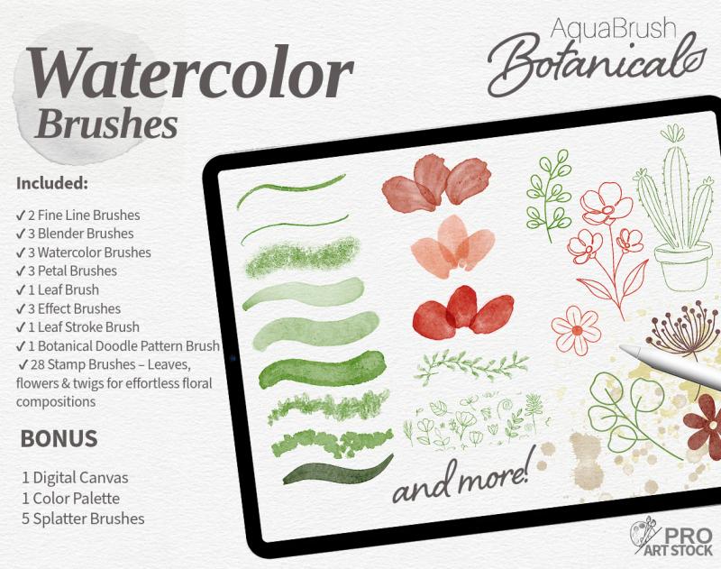 AquaBrush Botanical Edition for Procreate Watercolor Brushes